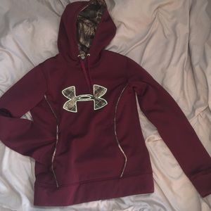 Camouflage and maroon Under Armour Storm hoodie